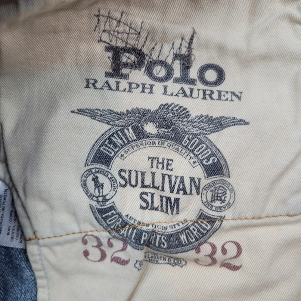 Polo Ralph Lauren Sullivan Slim Mens 32x32 Blue Distressed Patchwork Jeans NWT